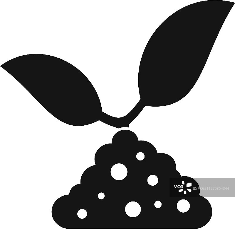 花卉植物土壤图标简约风格图片素材