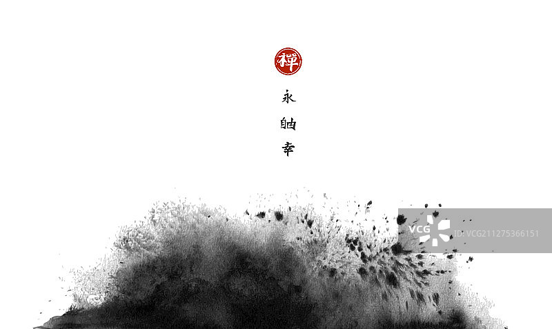 传统风格黑色水墨画图片素材