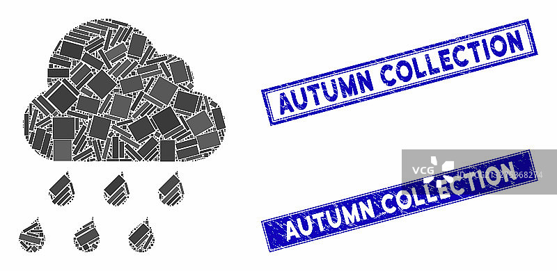 雨云马赛克和矩形水印图片素材