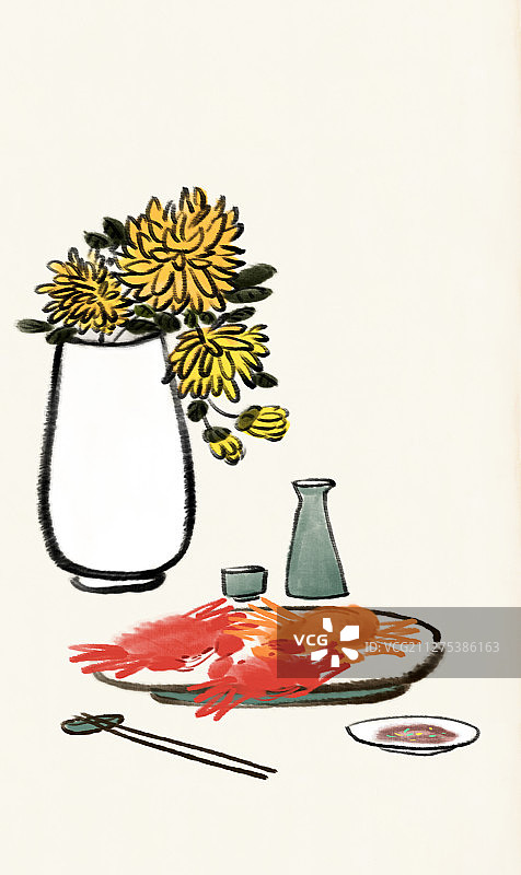 国画 写意风景静物图片素材