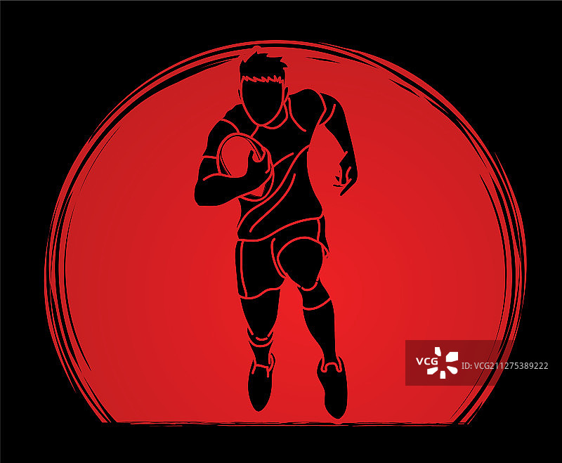 橄榄球运动员卡通运动图形图片素材