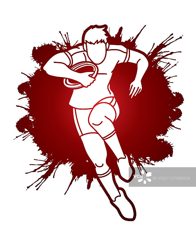 橄榄球运动员卡通运动图形图片素材