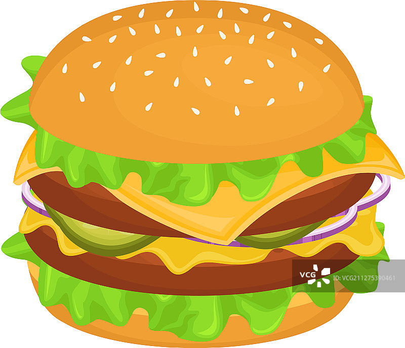 含肉饼的美味快餐汉堡图片素材