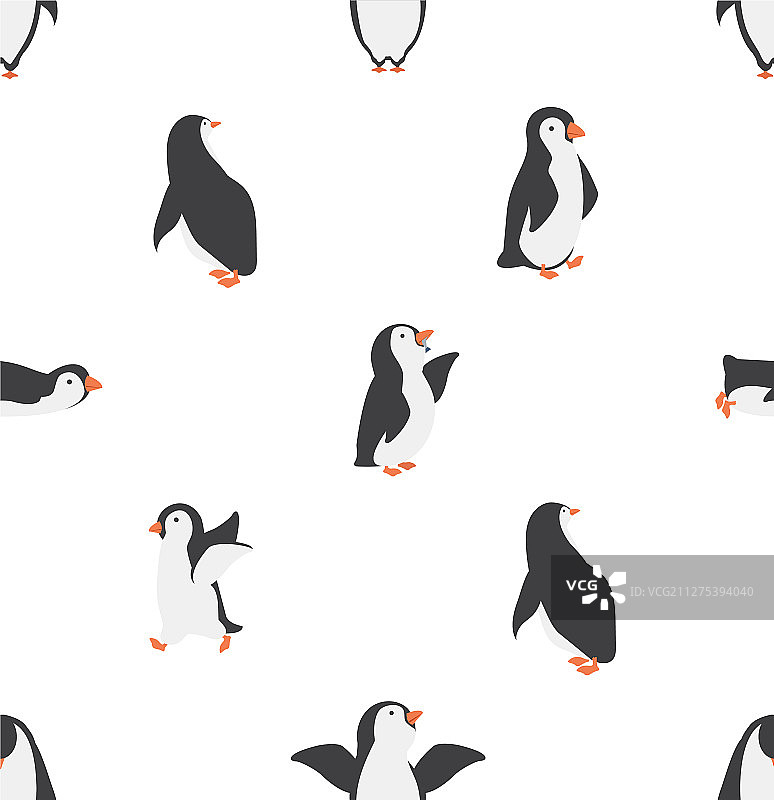 无缝企鹅角色图案图片素材