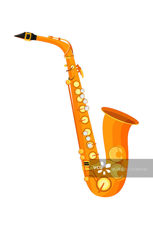 萨克斯管扁平风图片素材