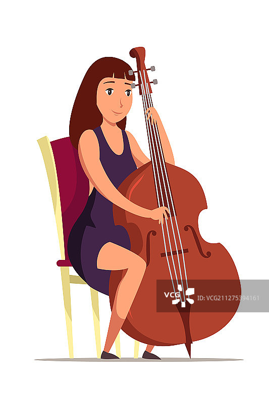 坐在椅子上的大提琴手图片素材