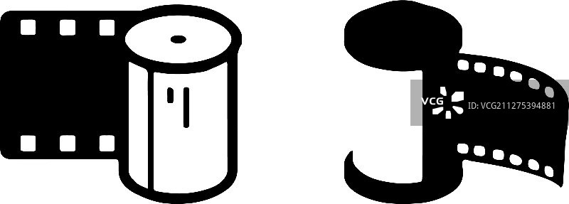 相机底片图标，白色背景图片素材