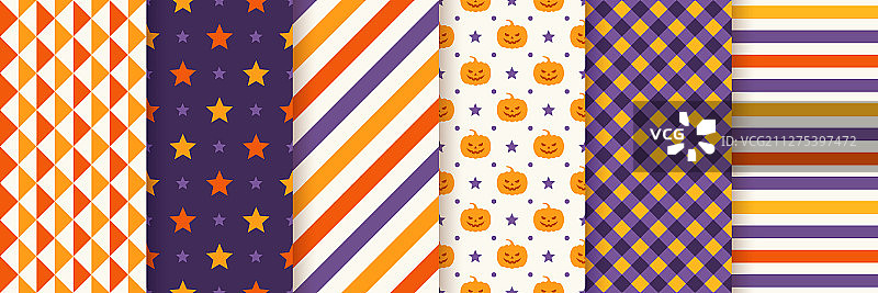 万圣节几何包装无缝图案图片素材
