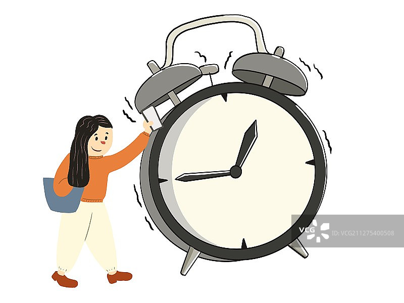 插画：赶路的女人图片素材