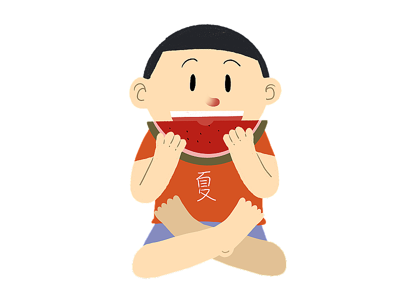 元素：吃瓜少年图片素材