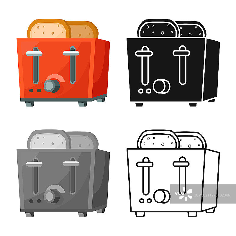 烤面包机和吐司符号图形设计图片素材