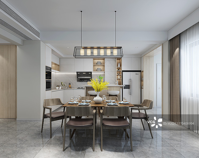 现代高档家庭餐厅图片素材