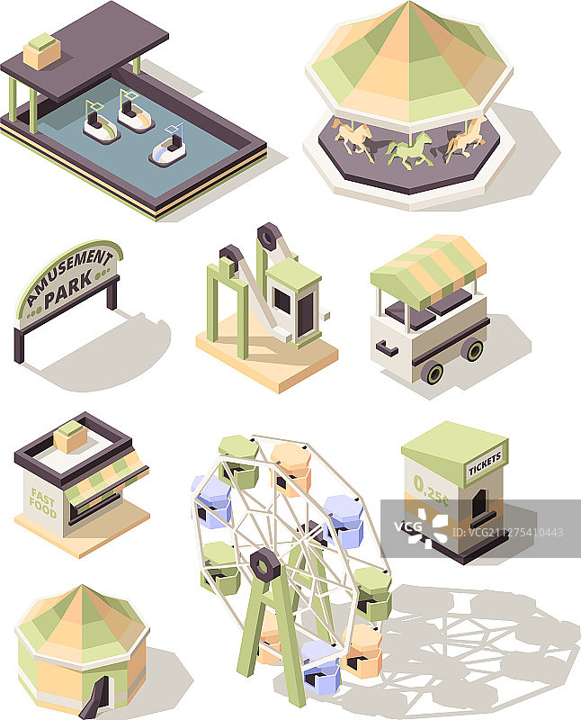 游乐园儿童旋转木马秋千图片素材