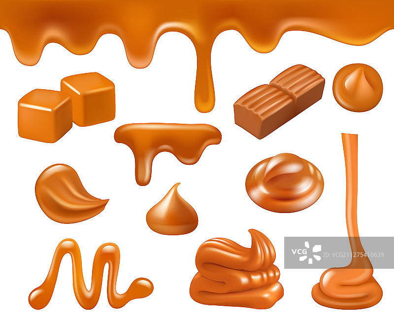焦糖现实糖果液体食物酱汁图片素材