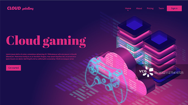 云游戏流媒体服务云服务器图片素材