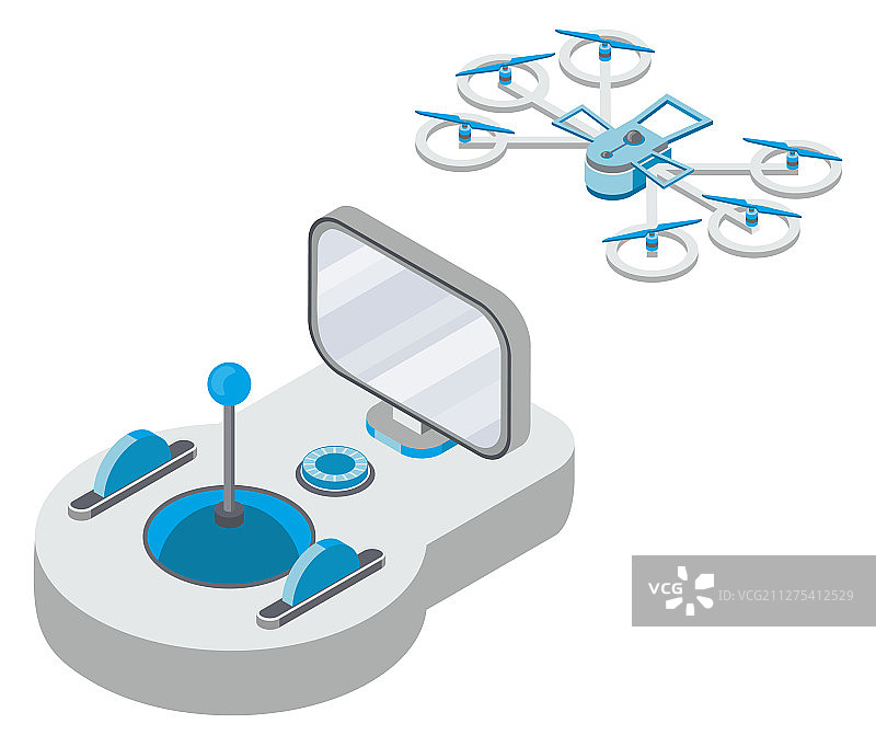 四轴飞行器和遥控器无人机图片素材