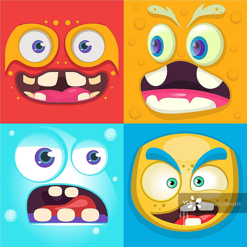风趣的卡通怪物图片素材