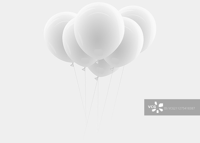 逼真的白色气球图片素材