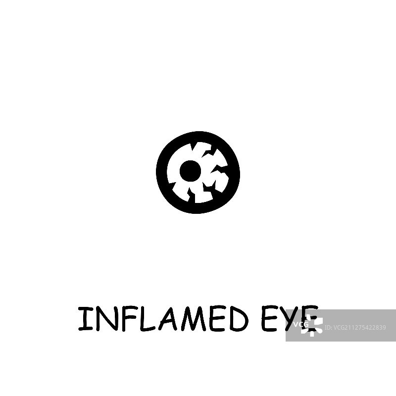 发炎的眼睛疼痛扁平图标图片素材