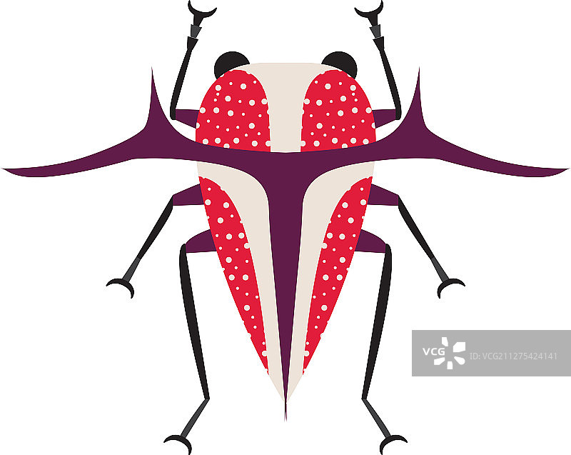 扁平风格奇特有角昆虫图标图片素材