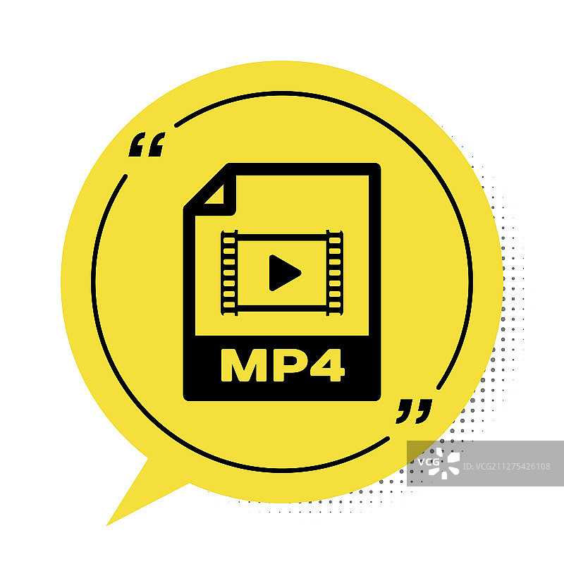 黑色MP4文件下载按钮图标图片素材