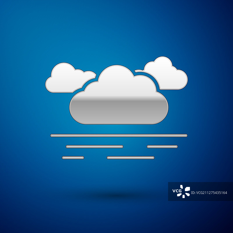蓝色背景上的银色云图标图片素材