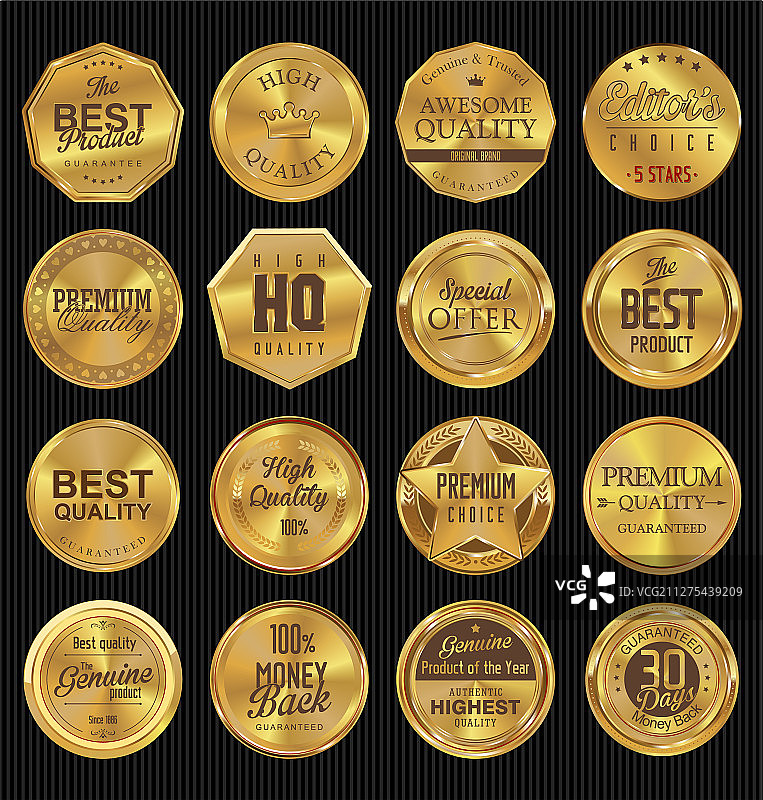 高品质复古金色标签图片素材