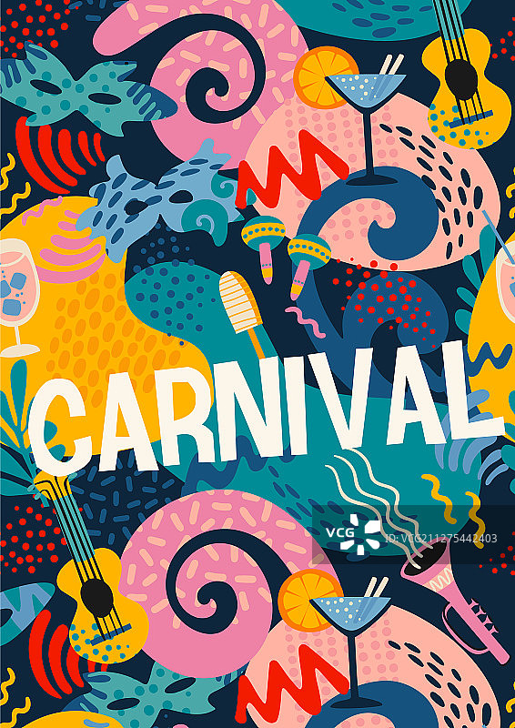 带有嘉年华物品和抽象元素的banner图片素材