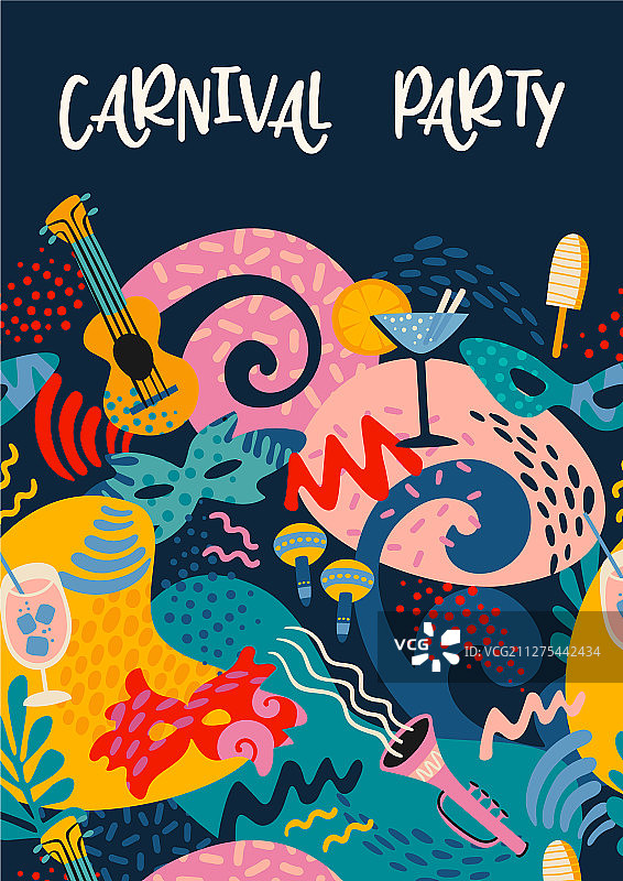 带有嘉年华物品和抽象元素的banner图片素材