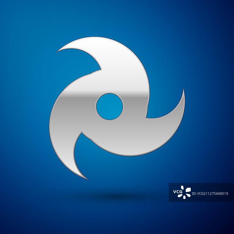 蓝色背景上的银色龙卷风图标图片素材