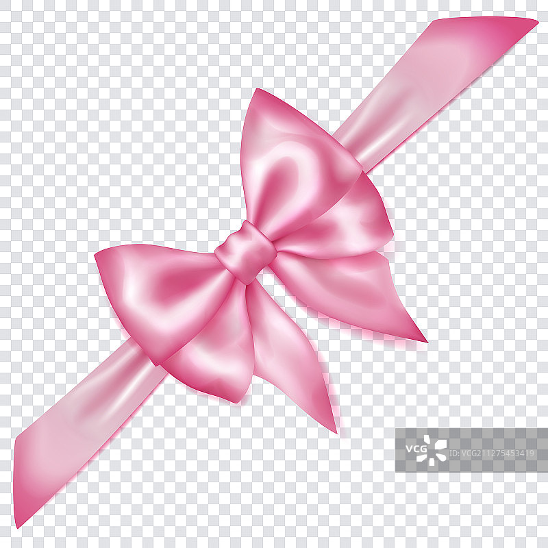 带斜纹的粉色蝴蝶结图片素材