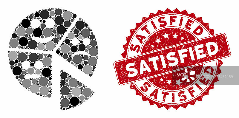 情绪饼状图拼贴与划痕图片素材