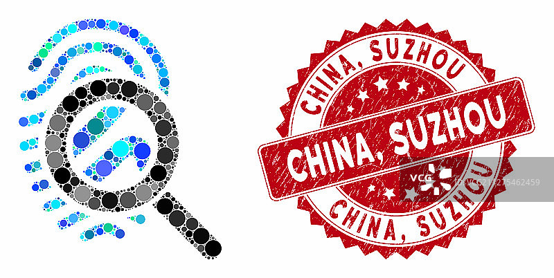 带有中国底纹的拼贴探索指纹图片素材