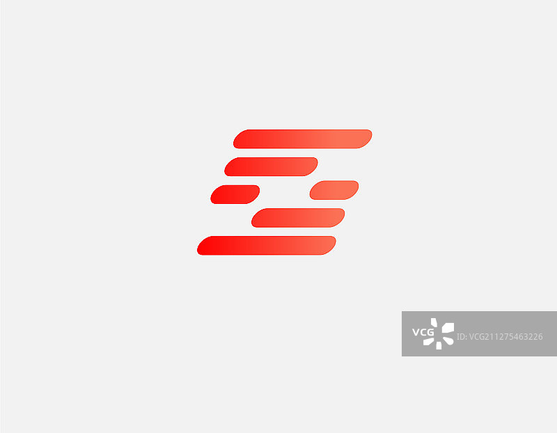 鲜红色抽象几何Logo图标设计图片素材