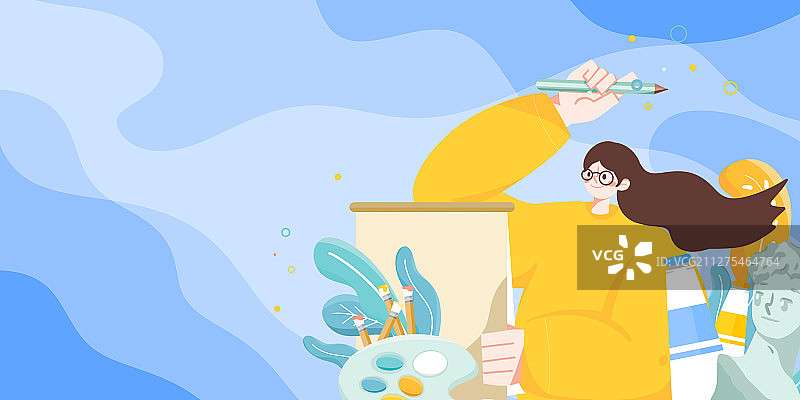 画画女生图片素材