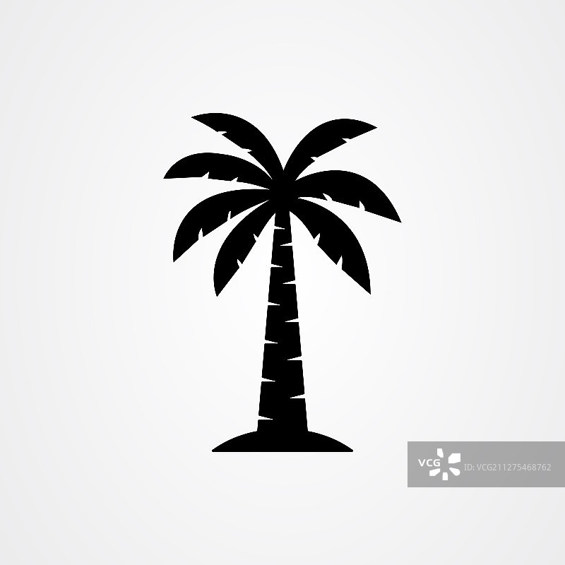 简约扁平棕榈树剪影图标图片素材