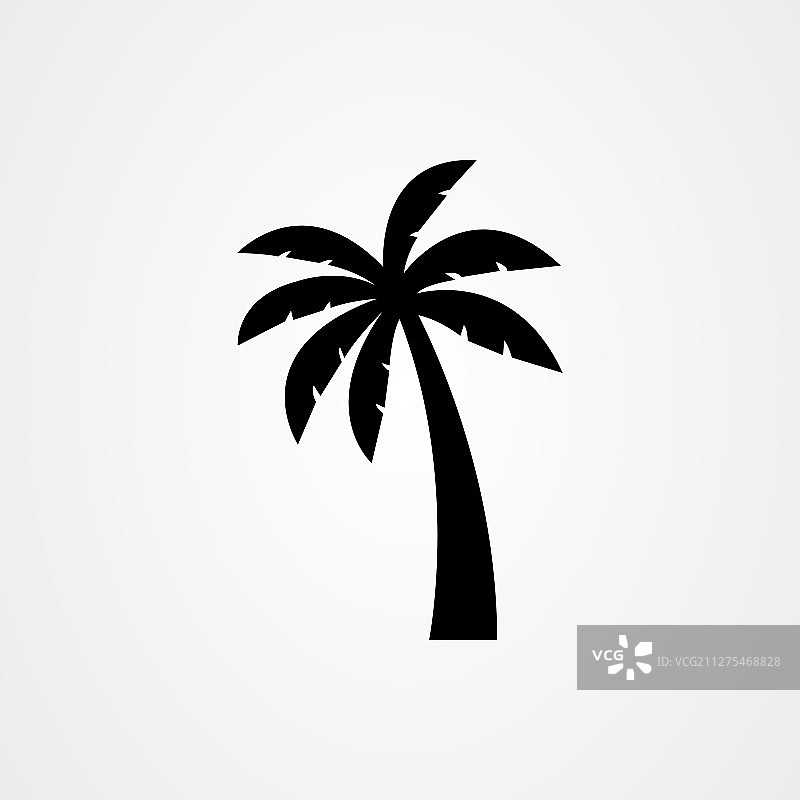 简约扁平棕榈树剪影图标图片素材