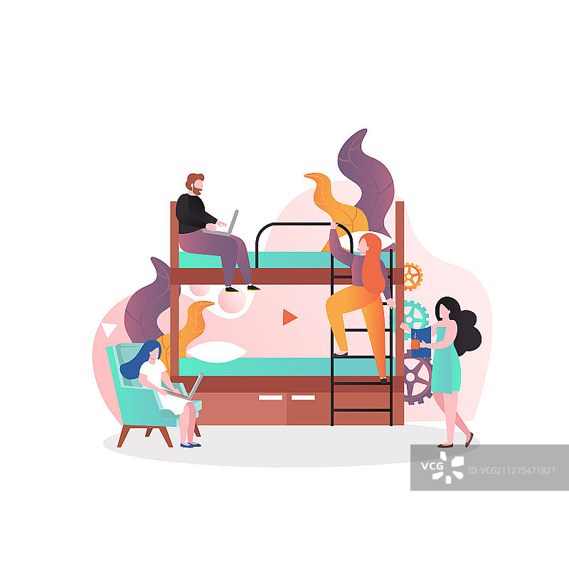 网页banner旅馆业务概念图片素材