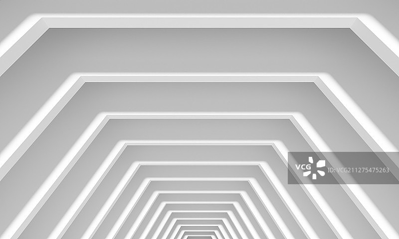 抽象带有层次感的通道状白色建筑空间图片素材