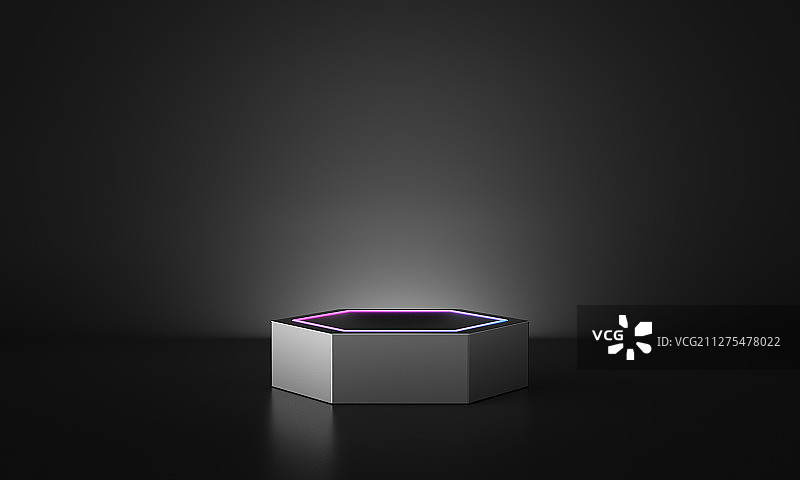 带有科技感的银色金属产品展示台图片素材