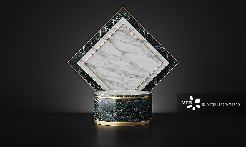 暗调典雅的大理石广告产品展示台模板素材图片素材
