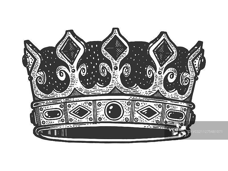 皇冠素描雕刻图片素材
