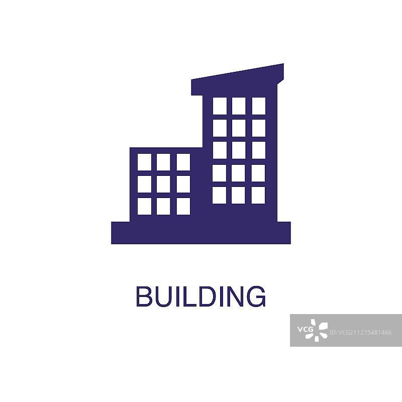 白色背景上的扁平简约风格建筑元素图片素材