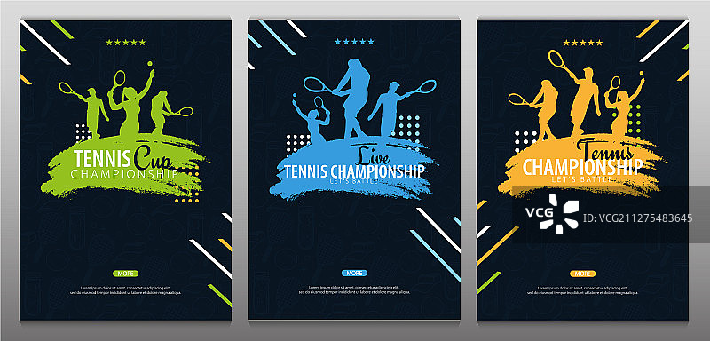 网球锦标赛banner设计套装图片素材
