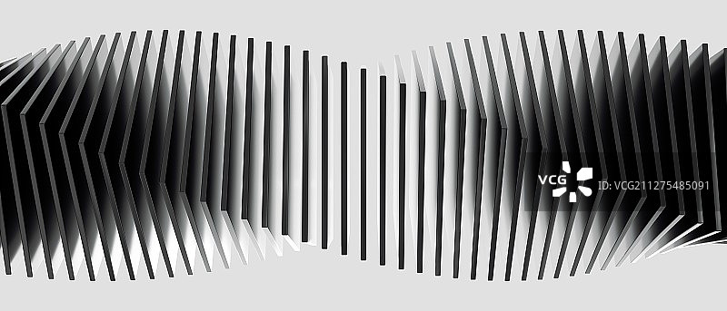 立体金属片旋转扭曲组成的抽象几何图形图片素材