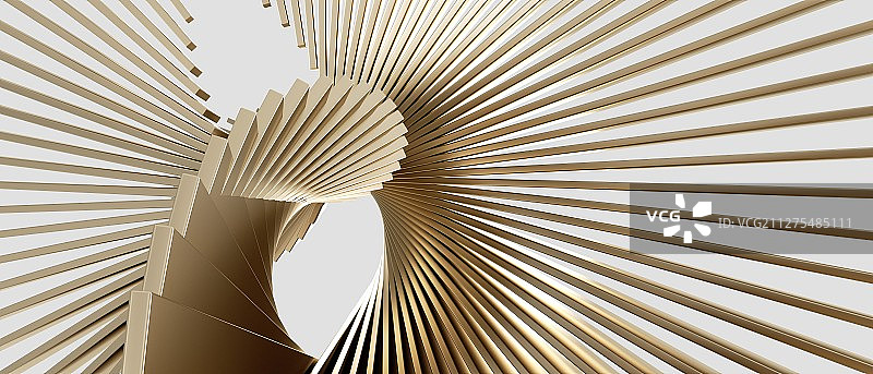 立体金属片旋转扭曲组成的抽象几何图形图片素材