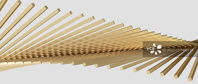 立体金属片旋转扭曲组成的抽象几何图形图片素材