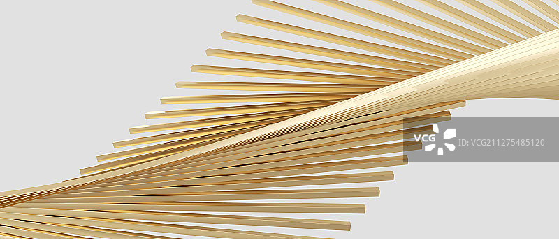 立体金属片旋转扭曲组成的抽象几何图形图片素材