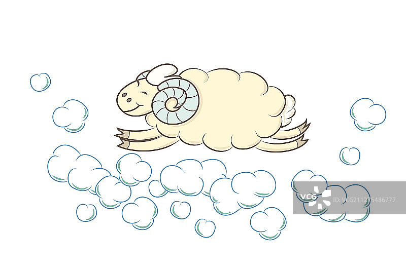 飞在天空中的绵羊图片素材