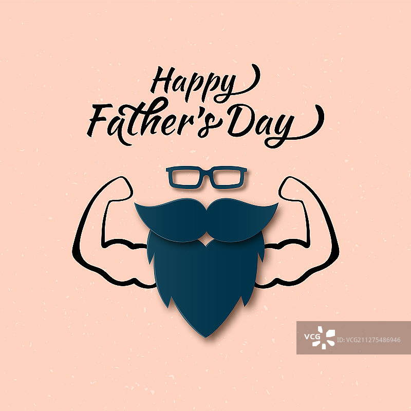 酷炫的父亲节剪纸贺卡图片素材